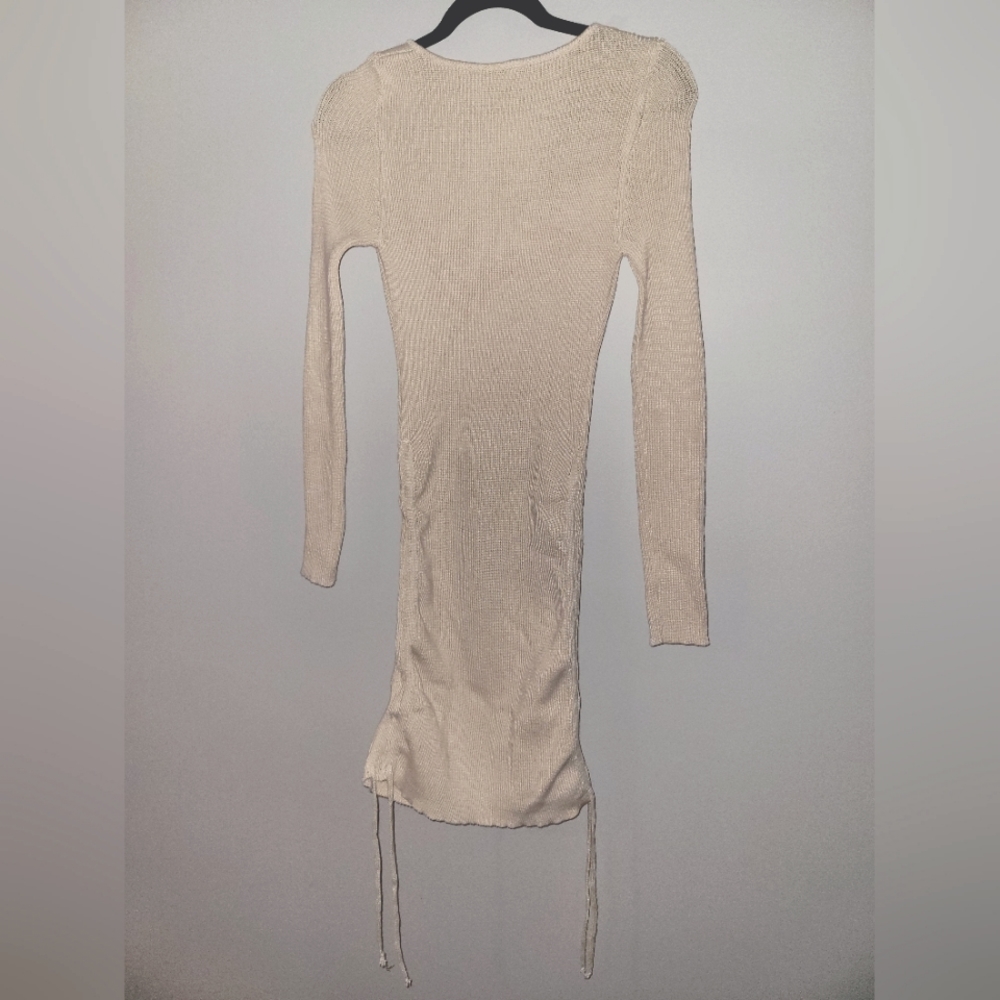 *Milumia Women's Knitted Drawstring Bodycon Sweater Dress Long Sleeve - Picture 3 of 7